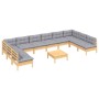 Juego de muebles de jardín 11 pzas y cojines madera maciza pino de , Conjuntos de jardín - Ref: Foro24-3097192, Precio: 816,2...
