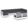 Muebles de jardín 9 pzas y cojines blanco madera maciza de pino de , Conjuntos de jardín - Ref: Foro24-3097200, Precio: 777,1...