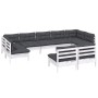 Muebles de jardín 9 pzas y cojines blanco madera maciza de pino de , Conjuntos de jardín - Ref: Foro24-3097200, Precio: 777,1...