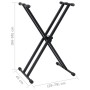 Set de soporte para teclado con doble refuerzo y taburete negro de vidaXL, Banquetas y taburetes - Ref: Foro24-70096, Precio:...
