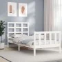 White solid wood bed frame with headboard 90x190 cm by , Beds and slatted bases - Ref: Foro24-3192067, Price: 99,00 €, Discou...