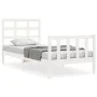 White solid wood bed frame with headboard 90x190 cm by , Beds and slatted bases - Ref: Foro24-3192067, Price: 99,00 €, Discou...