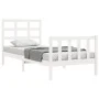 White solid wood bed frame with headboard 90x190 cm by , Beds and slatted bases - Ref: Foro24-3192067, Price: 99,00 €, Discou...