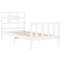Estructura de cama con cabecero madera maciza blanco de , Camas y somieres - Ref: Foro24-3192522, Precio: 103,75 €, Descuento: %