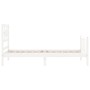 Estructura de cama con cabecero madera maciza blanco de , Camas y somieres - Ref: Foro24-3192522, Precio: 103,75 €, Descuento: %