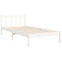 Estructura de cama con cabecero madera maciza blanco de , Camas y somieres - Ref: Foro24-3192522, Precio: 103,75 €, Descuento: %