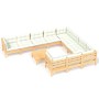 Muebles de jardín 11 piezas y cojines madera de pino crema de , Conjuntos de jardín - Ref: Foro24-3097001, Precio: 885,73 €, ...
