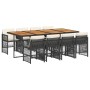Set de comedor de jardín 9 pzas y cojines ratán sintético negro en Conjuntos de jardín | Comprar online en Foru.es