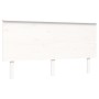 Estructura de cama matrimonio con cabecero madera maciza blanco de , Camas y somieres - Ref: Foro24-3195227, Precio: 159,60 €...