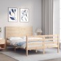 Estructura de cama con cabecero madera maciza 140x200 cm de , Camas y somieres - Ref: Foro24-3195026, Precio: 157,59 €, Descu...
