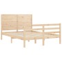 Estructura de cama con cabecero madera maciza 140x200 cm de , Camas y somieres - Ref: Foro24-3195026, Precio: 157,59 €, Descu...