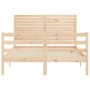 Estructura de cama con cabecero madera maciza 140x200 cm de , Camas y somieres - Ref: Foro24-3195026, Precio: 157,59 €, Descu...
