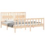 Estructura de cama de matrimonio con cabecero madera maciza de , Camas y somieres - Ref: Foro24-3192441, Precio: 165,99 €, De...