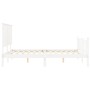 Estructura de cama matrimonio con cabecero madera maciza blanco de , Camas y somieres - Ref: Foro24-3193407, Precio: 159,51 €...