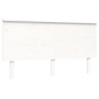 Estructura de cama matrimonio con cabecero madera maciza blanco de , Camas y somieres - Ref: Foro24-3193407, Precio: 159,51 €...