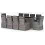 Set de comedor de jardín 11 pzas y cojines ratán sintético gris de , Conjuntos de jardín - Ref: Foro24-3059348, Precio: 2,00 ...