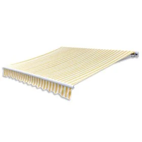 Toldo plegable de operación manual 300 cm amarillo y blanco de vidaXL, Toldos - Ref: Foro24-275558, Precio: 213,41 €, Descuen...