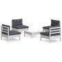 Muebles de jardín 5 pzas con cojines antracita madera de pino de , Conjuntos de jardín - Ref: Foro24-3096035, Precio: 387,04 ...