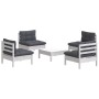 Muebles de jardín 5 pzas con cojines antracita madera de pino de , Conjuntos de jardín - Ref: Foro24-3096035, Precio: 387,04 ...