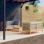 Juego de muebles de jardín 5 pzas y cojines madera de pino gris de , Conjuntos de jardín - Ref: Foro24-3096021, Precio: 396,7...