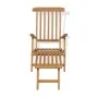 Tumbona con reposapiés madera maciza de teca de vidaXL, Tumbonas - Ref: Foro24-43800, Precio: 233,75 €, Descuento: %