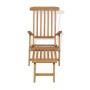 Tumbona con reposapiés madera maciza de teca de vidaXL, Tumbonas - Ref: Foro24-43800, Precio: 204,39 €, Descuento: %