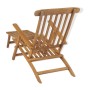 Tumbona con reposapiés madera maciza de teca de vidaXL, Tumbonas - Ref: Foro24-43800, Precio: 204,39 €, Descuento: %