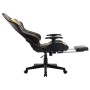 Silla de gaming con reposapiés cuero sintético negro y dorado en Sillas gaming | Comprar online en Foru.es