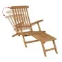 Tumbona con reposapiés madera maciza de teca de vidaXL, Tumbonas - Ref: Foro24-43800, Precio: 233,75 €, Descuento: %