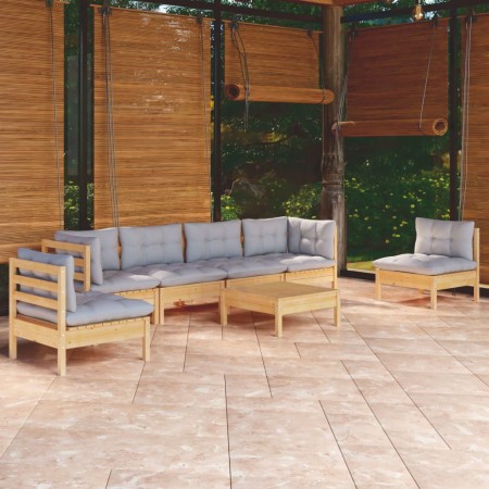 Juego de muebles de jardín 7 pzas y cojines madera maciza pino de , Conjuntos de jardín - Ref: Foro24-3096201, Precio: 512,36...