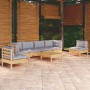 Juego de muebles de jardín 7 pzas y cojines madera maciza pino de , Conjuntos de jardín - Ref: Foro24-3096201, Precio: 512,36...