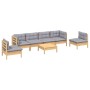 Juego de muebles de jardín 7 pzas y cojines madera maciza pino de , Conjuntos de jardín - Ref: Foro24-3096201, Precio: 512,36...