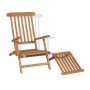 Tumbona con reposapiés madera maciza de teca de vidaXL, Tumbonas - Ref: Foro24-43800, Precio: 204,39 €, Descuento: %