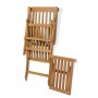 Tumbona con reposapiés madera maciza de teca de vidaXL, Tumbonas - Ref: Foro24-43800, Precio: 204,39 €, Descuento: %