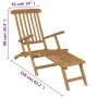 Tumbona con reposapiés madera maciza de teca de vidaXL, Tumbonas - Ref: Foro24-43800, Precio: 233,75 €, Descuento: %