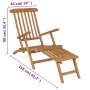 Tumbona con reposapiés madera maciza de teca de vidaXL, Tumbonas - Ref: Foro24-43800, Precio: 204,39 €, Descuento: %