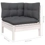 Muebles de jardín 14 pzas con cojines blanco madera maciza pino de , Conjuntos de jardín - Ref: Foro24-3096894, Precio: 1,00 ...