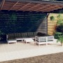 Muebles de jardín 11 pzas cojines blanco madera de pino de , Conjuntos de jardín - Ref: Foro24-3097038, Precio: 955,44 €, Des...