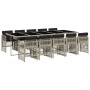 Set de comedor de jardín 11 pzas y cojines ratán sintético gris en Conjuntos de jardín | Comprar online en Foru.es