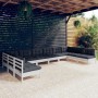 Muebles de jardín 10 pzas con cojines blanco madera maciza pino de , Conjuntos de jardín - Ref: Foro24-3097188, Precio: 836,2...