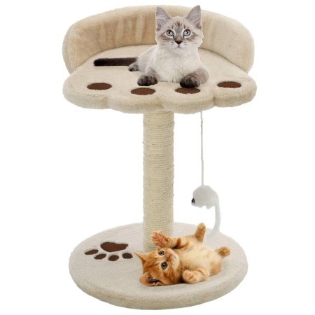 Rascador para gatos con poste de sisal 40 cm beige y marrón de vidaXL, Mobiliario para gatos - Ref: Foro24-170542, Precio: 25...