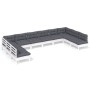 Muebles de jardín 10 pzas con cojines blanco madera maciza pino de , Conjuntos de jardín - Ref: Foro24-3097188, Precio: 836,2...