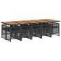 Set de comedor jardín 11 pzas con cojines ratán sintético negro en Conjuntos de jardín | Comprar online en Foru.es