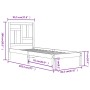 Estructura de cama madera maciza de pino blanco 90x190 cm de , Camas y somieres - Ref: Foro24-3104509, Precio: 86,16 €, Descu...