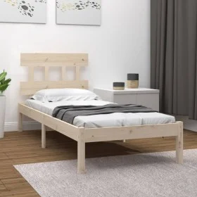 Estructura de cama madera maciza 90x190 cm de , Camas y somieres - Ref: Foro24-3104703, Precio: 78,32 €, Descuento: %