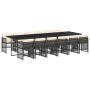 Set comedor de jardín con cojines 13 pzas ratán sintético negro en Conjuntos de jardín | Comprar online en Foru.es