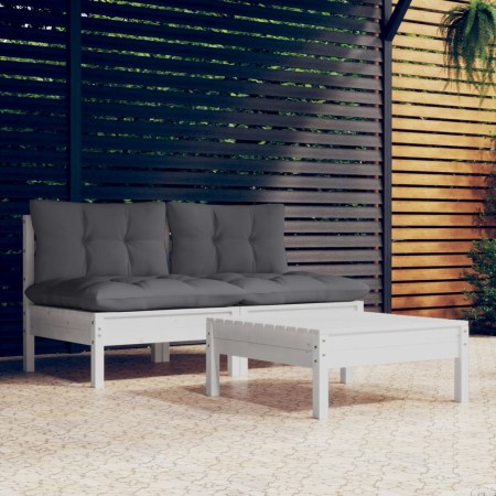 Muebles de jardín 3 pzas con cojines antracita madera de pino de , Conjuntos de jardín - Ref: Foro24-3095999, Precio: 235,12 ...