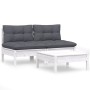 Muebles de jardín 3 pzas con cojines antracita madera de pino de , Conjuntos de jardín - Ref: Foro24-3095999, Precio: 235,12 ...
