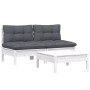 Muebles de jardín 3 pzas con cojines antracita madera de pino de , Conjuntos de jardín - Ref: Foro24-3095999, Precio: 235,12 ...