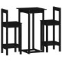 Set de bar 3 piezas madera maciza de pino negro de , muebles para cocinas y comedores - Ref: Foro24-3124736, Precio: 177,94 €...